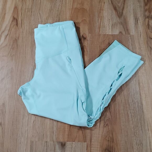 🔺️Fila Sport Sky Blue High Rise Capri Athletic Pants w/Pocket Small - Picture 1 of 11